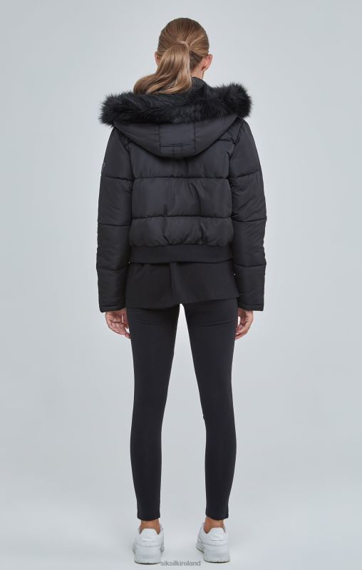 SikSilk Women Black Cropped Parka XTFJ127 Apparel