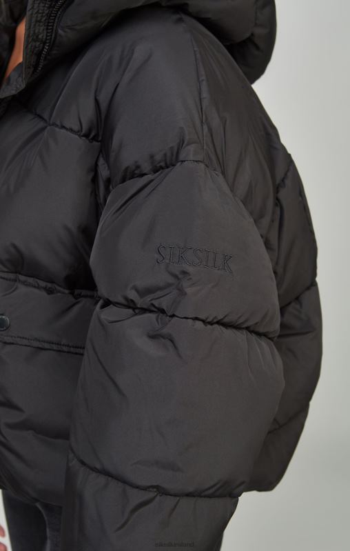 SikSilk Women Black Oversized Padded Coat XTFJ124 Apparel