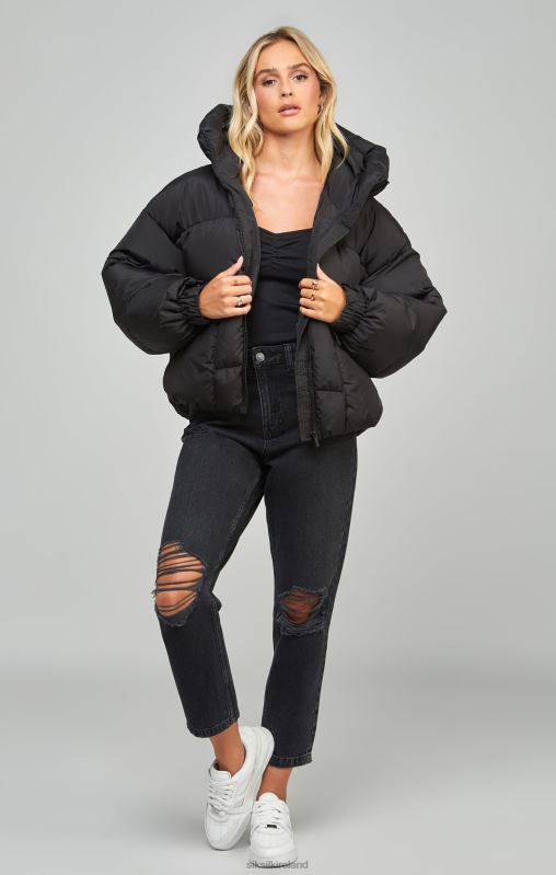 SikSilk Women Black Oversized Padded Coat XTFJ124 Apparel