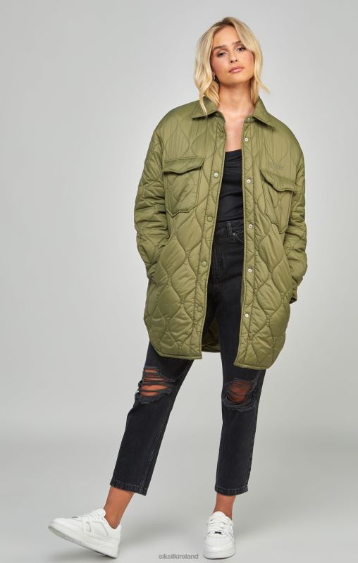 SikSilk Women Khaki Lightweight Quilt Jacket XTFJ126 Apparel