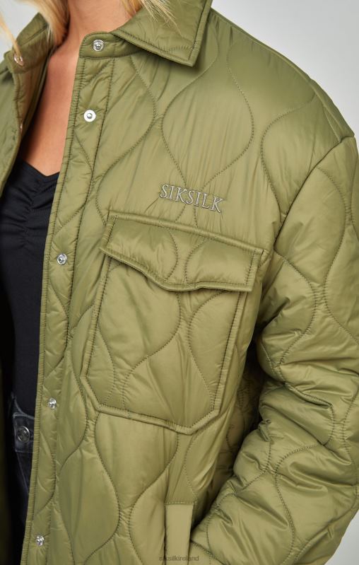 SikSilk Women Khaki Lightweight Quilt Jacket XTFJ126 Apparel
