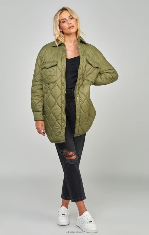 SikSilk Women Khaki Lightweight Quilt Jacket XTFJ126 Apparel