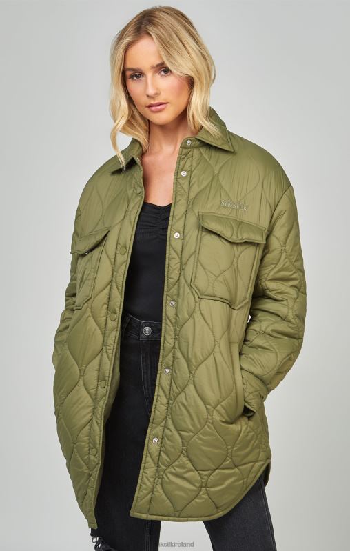 SikSilk Women Khaki Lightweight Quilt Jacket XTFJ126 Apparel
