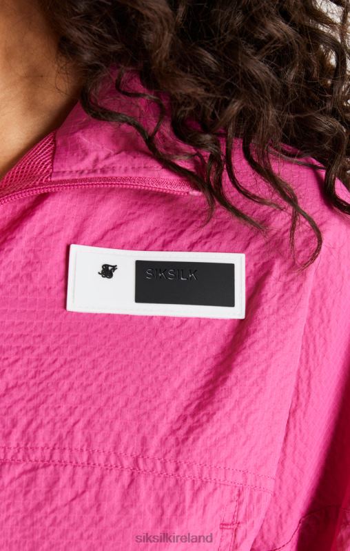 SikSilk Women Pink Cropped Ruched Jacket XTFJ134 Apparel