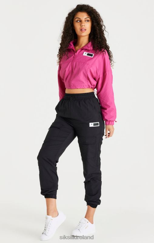 SikSilk Women Pink Cropped Ruched Jacket XTFJ134 Apparel
