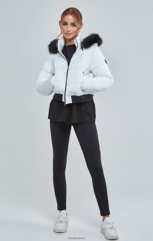 SikSilk Women White Cropped Parka XTFJ130 Apparel