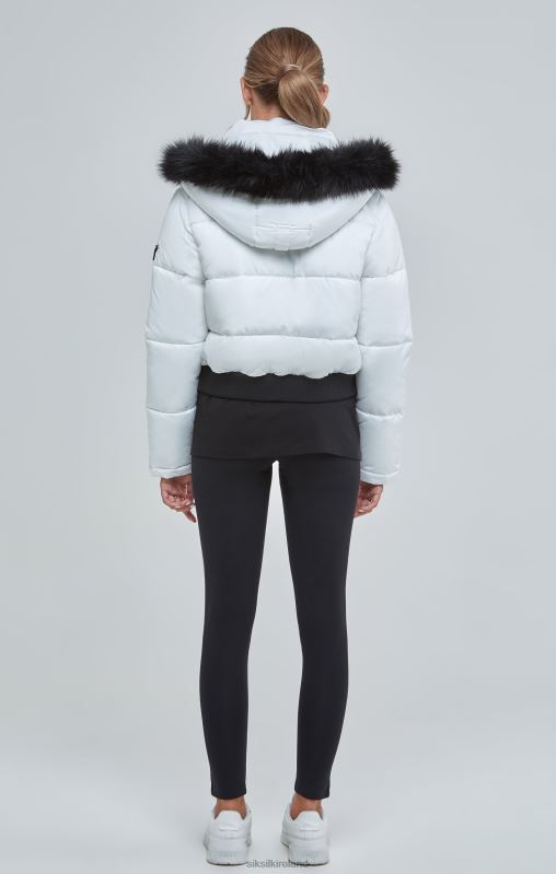 SikSilk Women White Cropped Parka XTFJ130 Apparel