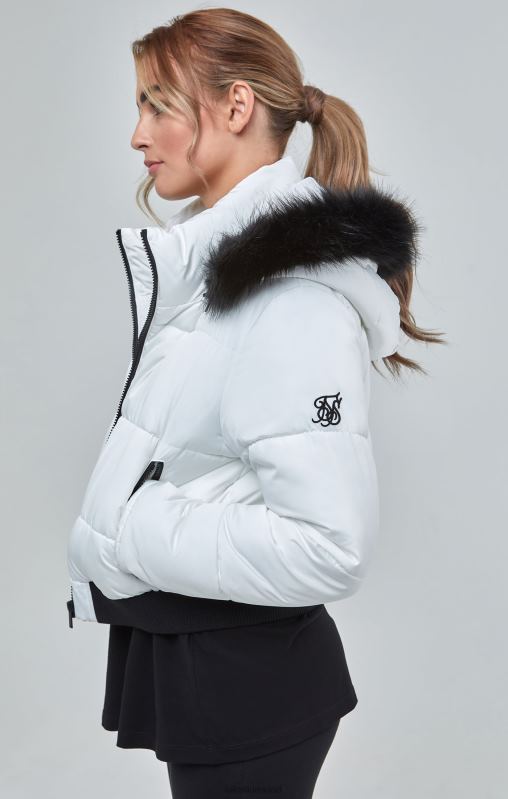 SikSilk Women White Cropped Parka XTFJ130 Apparel