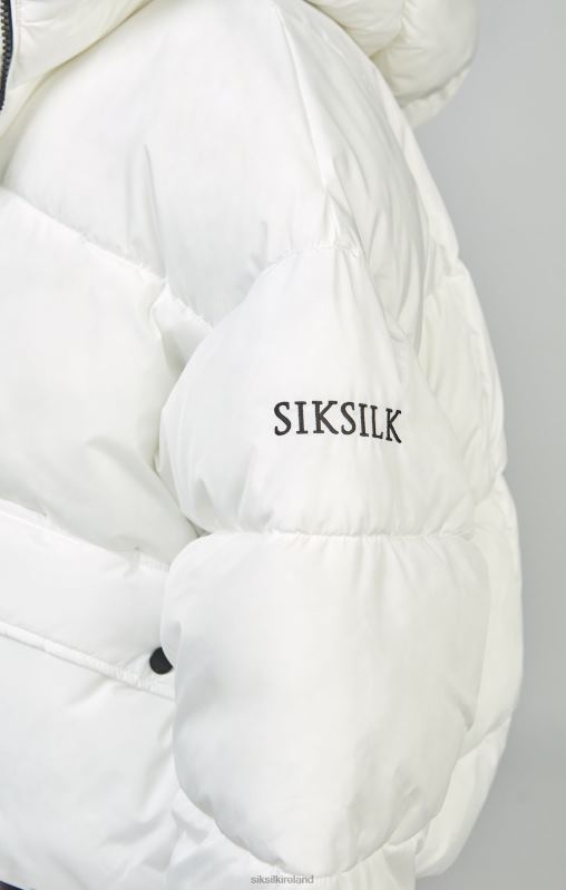 SikSilk Women White Oversized Padded Coat XTFJ125 Apparel