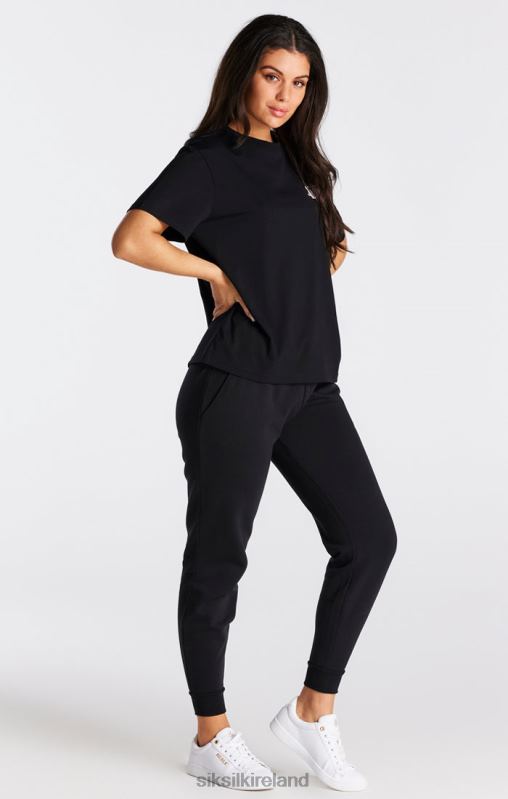 SikSilk Women Black Essential Boyfriend T-Shirt XTFJ40 Apparel