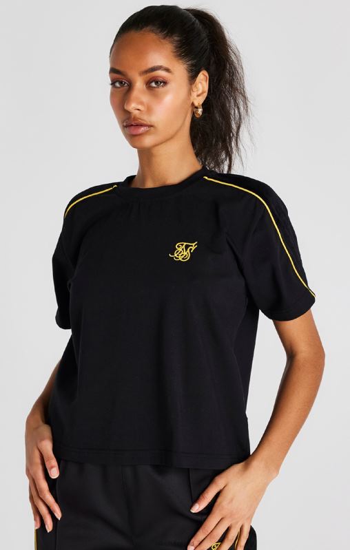 SikSilk Women Black T-Shirt XTFJ49 Apparel