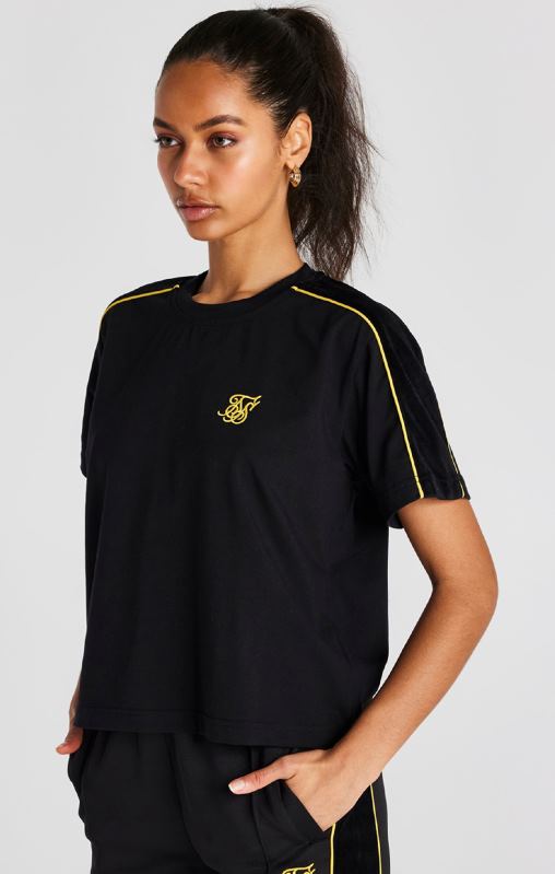 SikSilk Women Black T-Shirt XTFJ49 Apparel