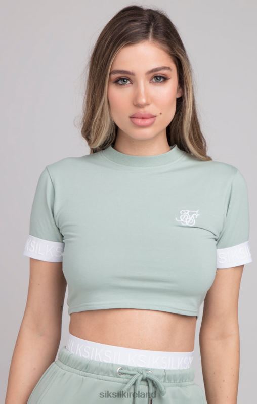 SikSilk Women Green Crop T-Shirt XTFJ46 Apparel
