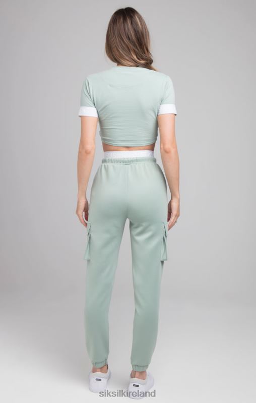 SikSilk Women Green Crop T-Shirt XTFJ46 Apparel