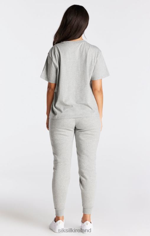 SikSilk Women Grey Marl Essential Boyfriend T-Shirt XTFJ41 Apparel