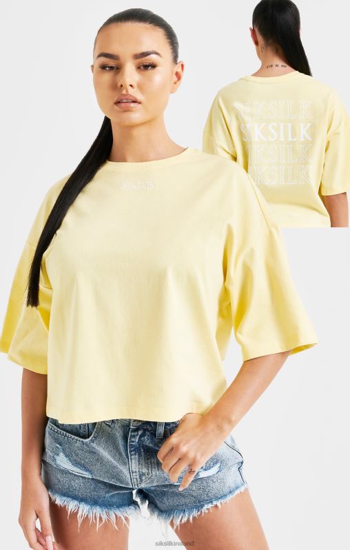 SikSilk Women Lemon Repeat Logo T-Shirt XTFJ70 Apparel