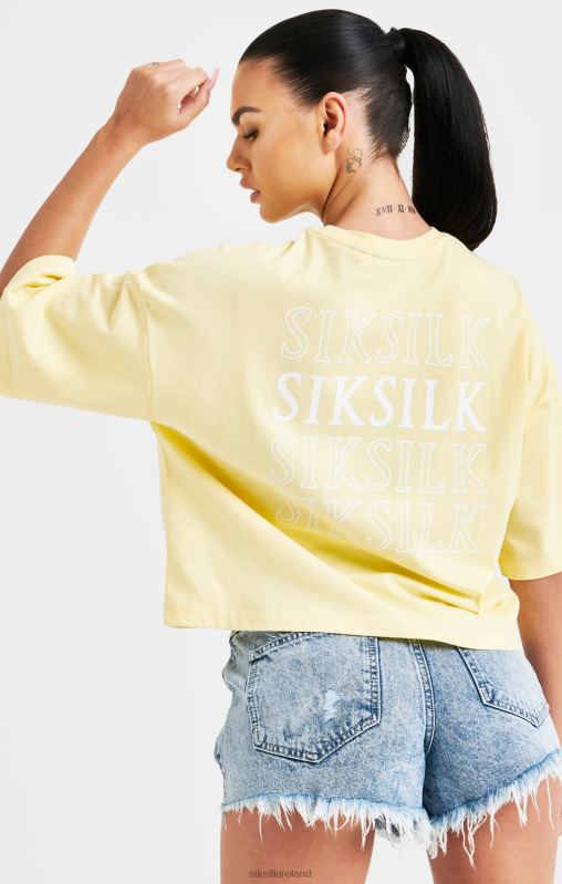 SikSilk Women Lemon Repeat Logo T-Shirt XTFJ70 Apparel
