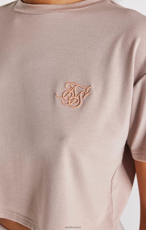 SikSilk Women Washed Pink Crop T-Shirt XTFJ34 Apparel