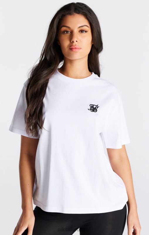 SikSilk Women White Essential Boyfriend T-Shirt XTFJ27 Apparel