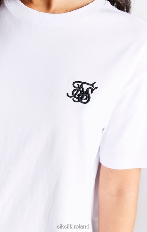 SikSilk Women White Essential Boyfriend T-Shirt XTFJ27 Apparel