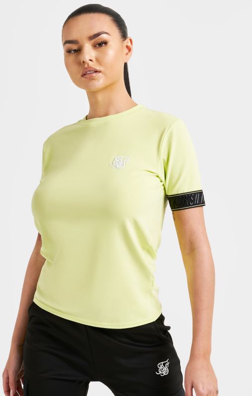 SikSilk Women Yellow Taped Crop T-Shirt XTFJ59 Apparel