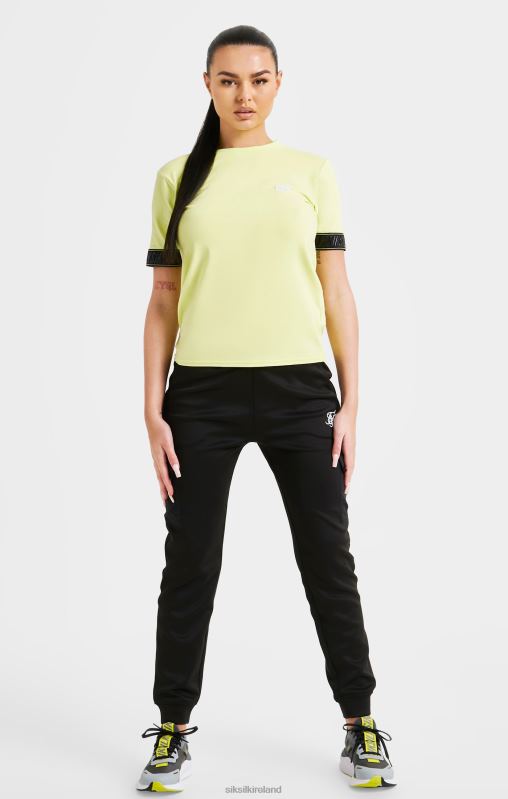 SikSilk Women Yellow Taped Crop T-Shirt XTFJ59 Apparel