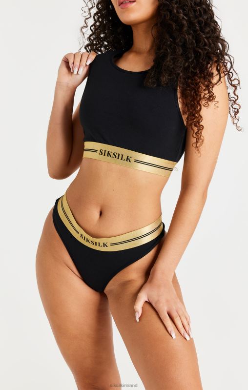 SikSilk Women Black Racerback Bralette XTFJ207 Apparel
