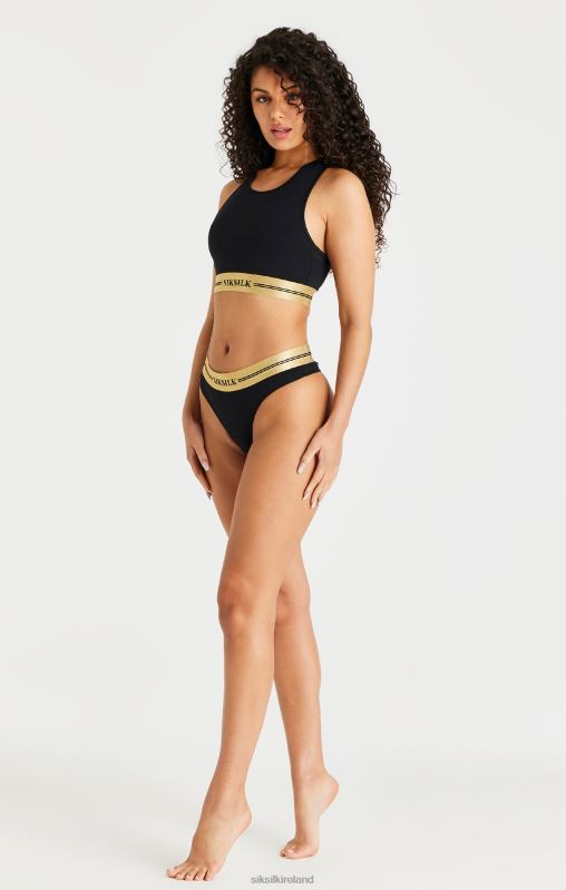 SikSilk Women Black Racerback Bralette XTFJ207 Apparel