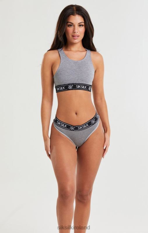 SikSilk Women Grey Marl Racerback Bralette XTFJ218 Apparel