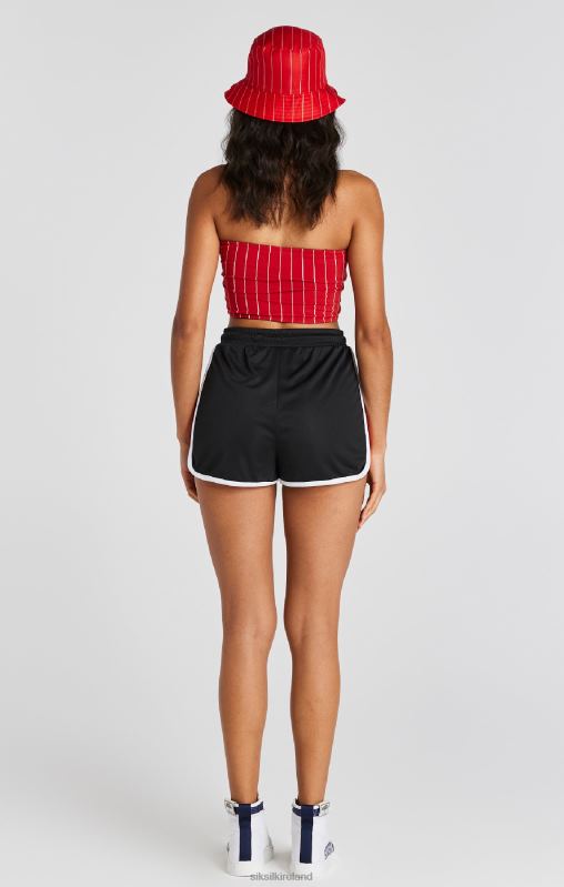 SikSilk Women Red Pinstripe Bandeau Top XTFJ208 Apparel